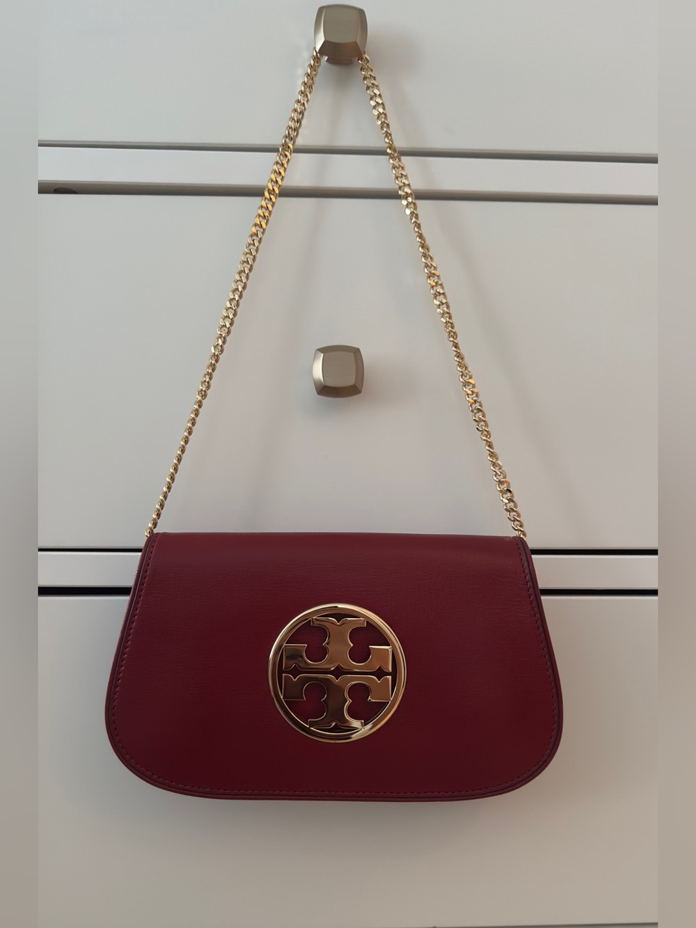 TORY BURCH REVA red clutch shoulder bag - Picture 2 of 9